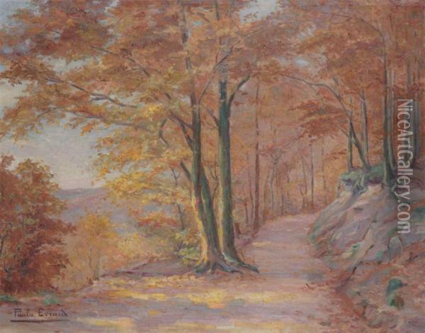 Autumnal Landscape Oil Painting - Paula Evrard