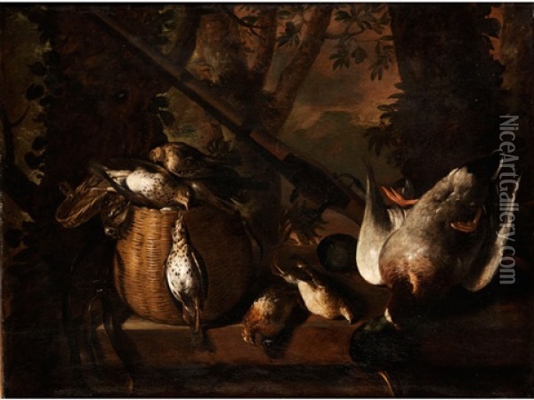 Jagdstilleben Oil Painting - David de Coninck