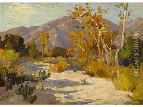Mountains And Sycamores Oil Painting - Benjamin Chambers Brown