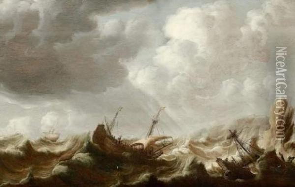 Marine Dans Une Cite Rocheuse Oil Painting - Pieter Jansz. Coopse