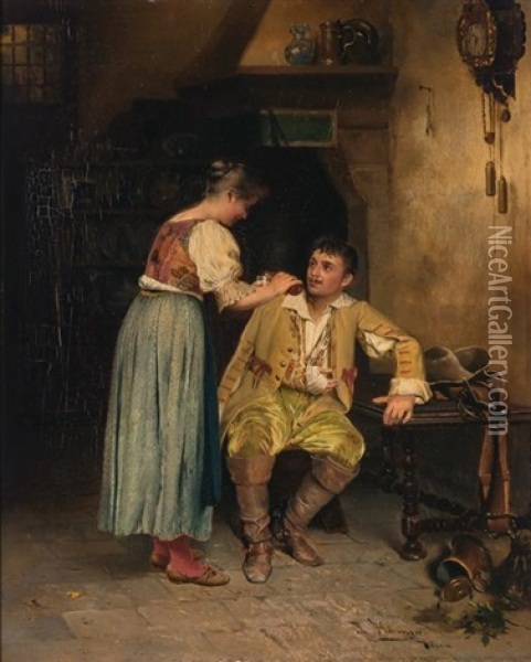 Love At First Sight Oil Painting - Johann Hamza