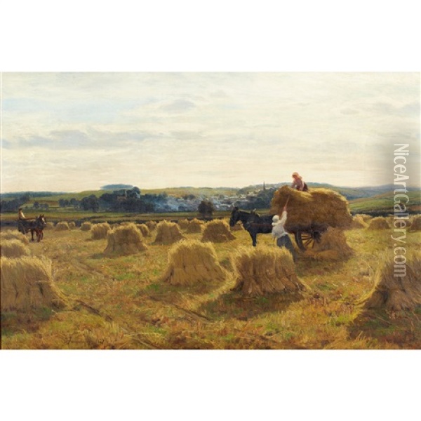 A Harvest Day In Galloway Oil Painting - David Farquharson