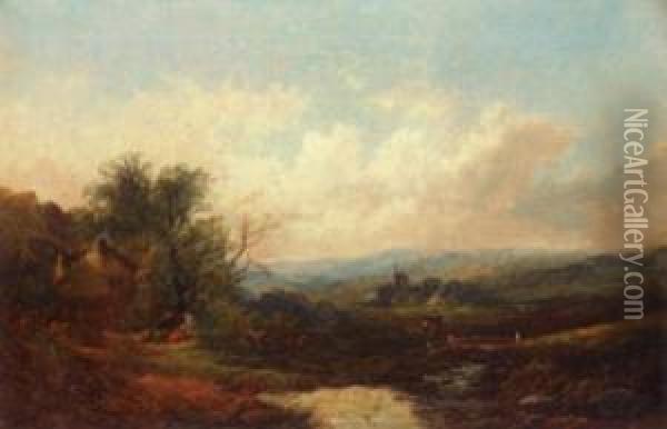 River Landscape Oil Painting - Joseph Horlor