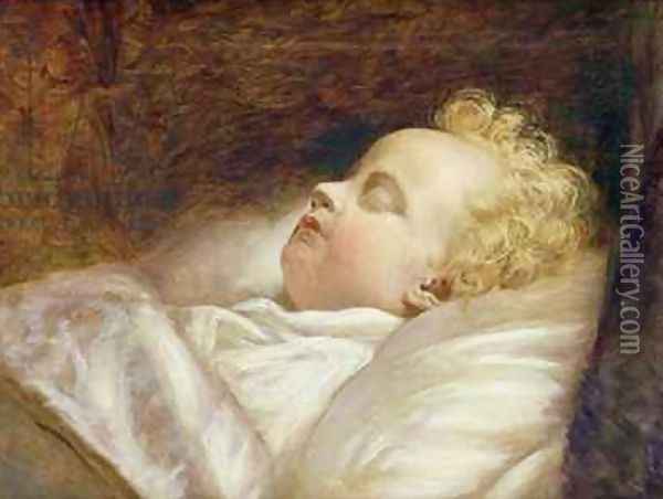 Young Frederick Asleep at Last Oil Painting - George Elgar Hicks