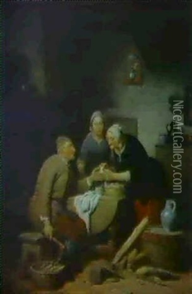 Le Coupeur De Bois Malhabile Oil Painting - Ferdinand de Braekeleer the Elder