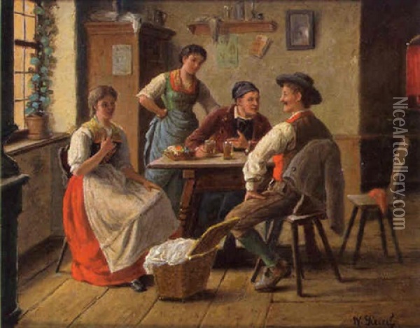 Spasvogel Oil Painting - Wilhelm Giessel