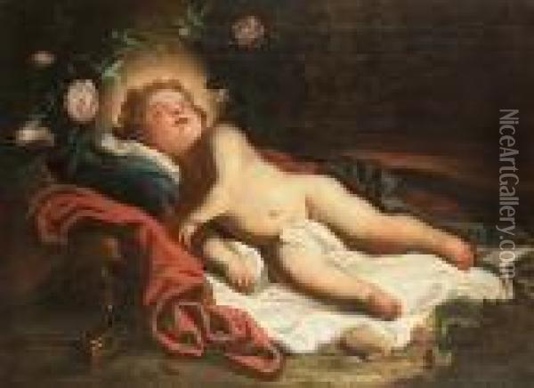 The Sleeping Christ Child Oil Painting - Paolo Girolamo Piola
