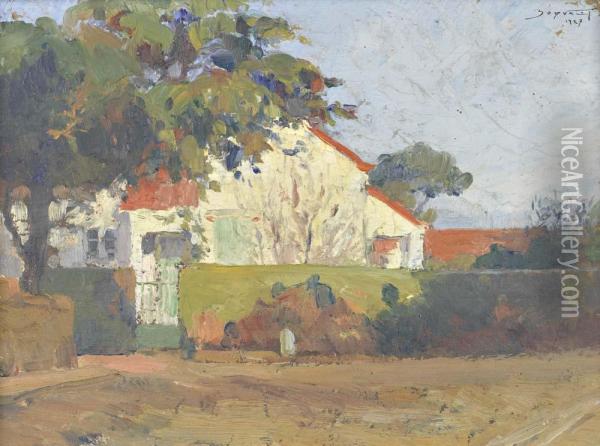 Vista De Casa E Muro Oil Painting - Carlos Bonvalot