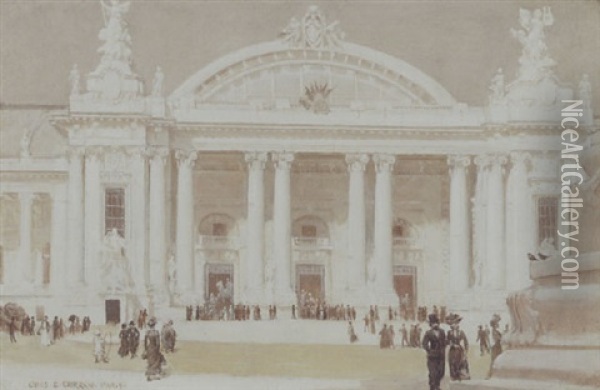 Grand Palais Des Beaux Arts, Exposition Universal De 1900 Oil Painting - Charles Courtney Curran
