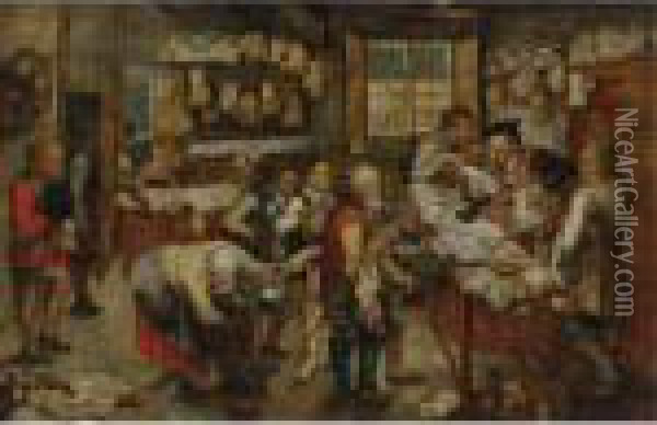 The Payment Of Tithes Oil Painting - Pieter The Younger Brueghel