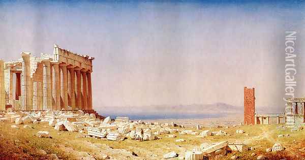 Ruins of the Parthenon Oil Painting - Sanford Robinson Gifford