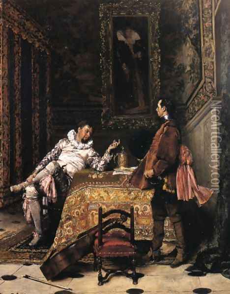 An Unexpected Guest Oil Painting - Ferdinand Victor Leon Roybet
