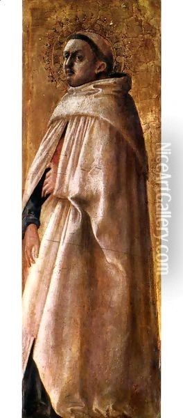Pisa polyptych Carmelite Monk 2 Oil Painting - Masaccio (Tommaso di Giovanni)