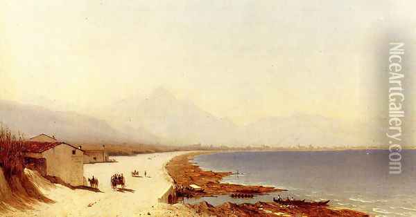 The Road By The Sea Palermo Italy Oil Painting - Sanford Robinson Gifford