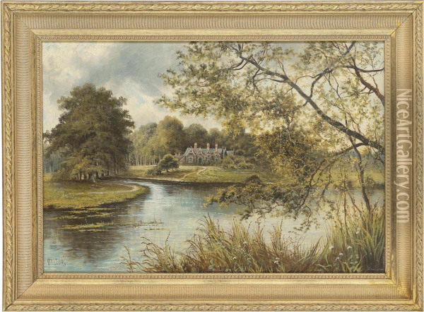Cottage, Thought To Be At Sandringham Oil Painting - Octavius Thomas Clark
