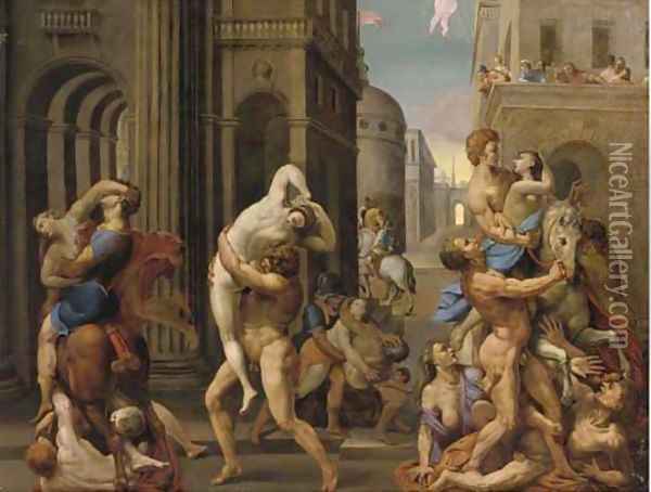 The Rape of the Sabine Women Oil Painting - Daniele da Volterra