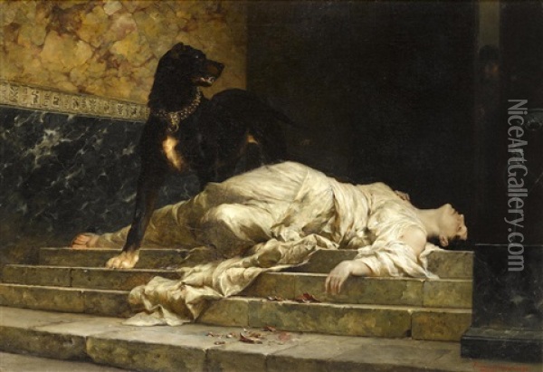 Selene Thrown Down By Argus Oil Painting - Ferdinand Keller