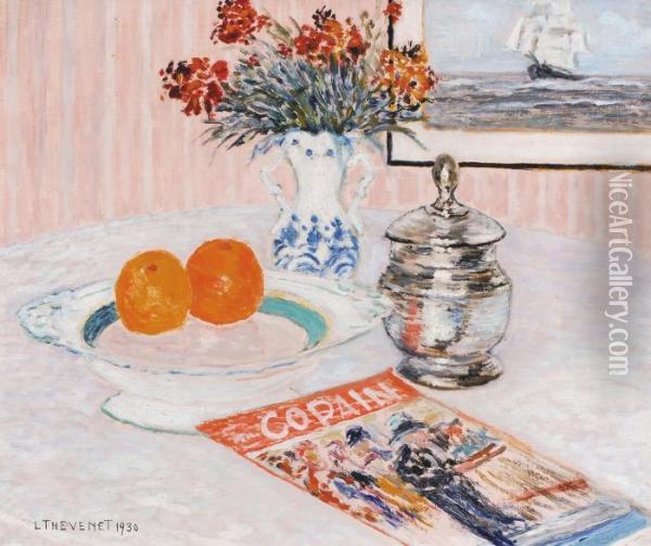 Still Life Withoranges (1930) Oil Painting - Louis Thevenet