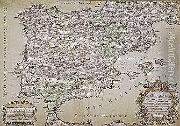 Mapa De Espana Oil Painting - Sanson