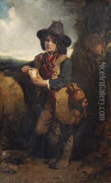 Angelo, A Peasant Boy Of Roman Campagna Oil Painting - Richard Buckner