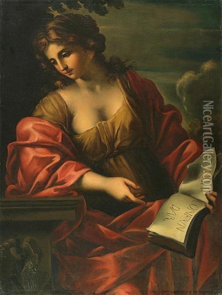 Sibyl Oil Painting - Domenico Zampieri (Domenichino)