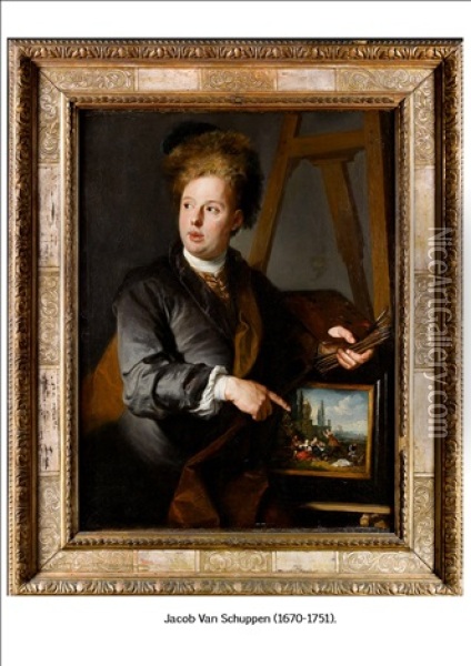 Portrait Du Peintre Franz De Paula Ferg (1689-1740) Oil Painting - Jacob van Schuppen