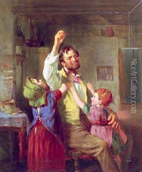 The Struggle for the Apple Oil Painting - William Henry Knight