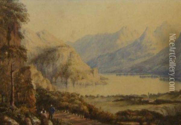 The Wolfgansee Styria Oil Painting - Samuel Thomas George Evans