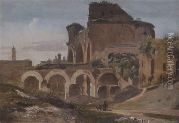 Die Konstantinsbasilika In Rom Oil Painting - Johann Adam Klein