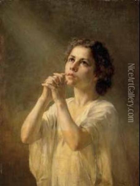 La Preghiera Oil Painting - Charles Josua Chaplin