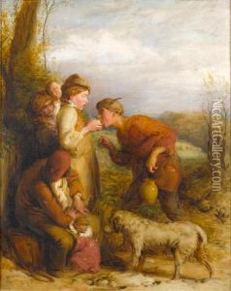Giving A Bite Oil Painting - William Mulready