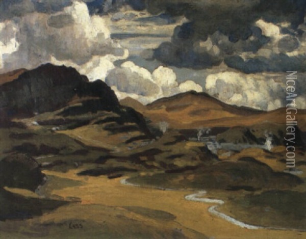 Welsh Landscape, No.4 Oil Painting - Derwent Lees