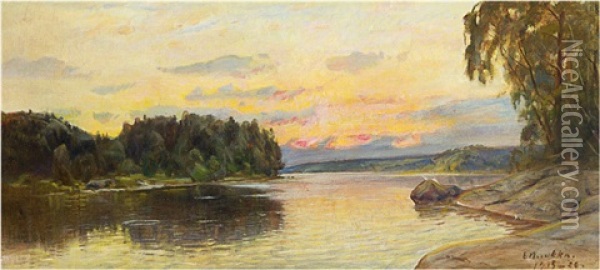 Evening Sun Oil Painting - Elias Muukka