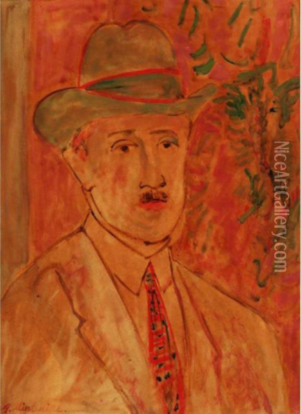 Portrait D'homme Oil Painting - Abraham Mintchine