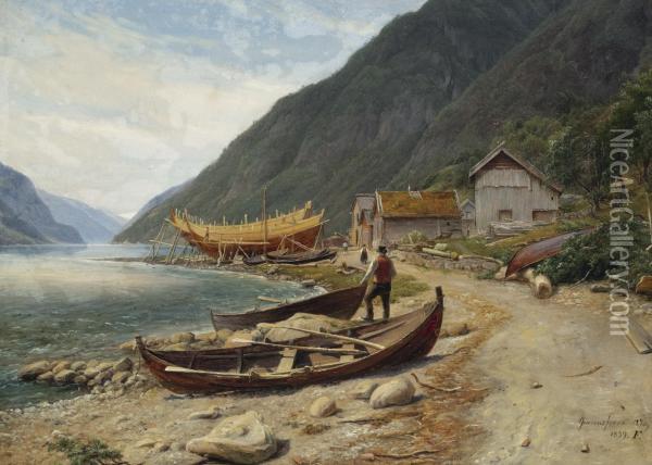 Gravensfjord Oil Painting - Thomas Fearnley
