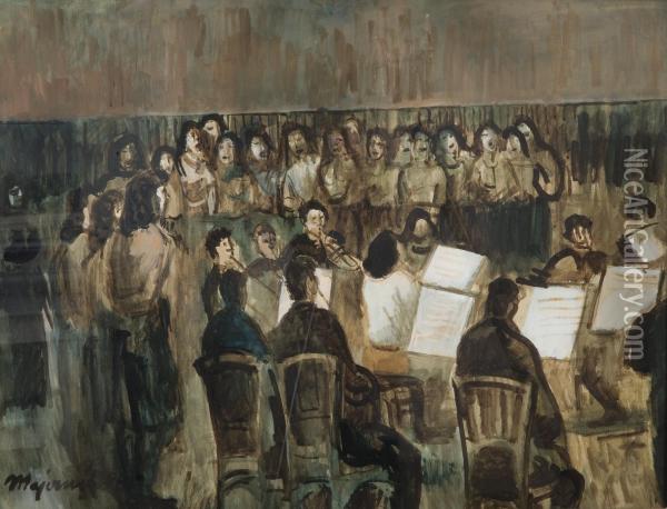 The Concert Oil Painting - Majernik Cyprian