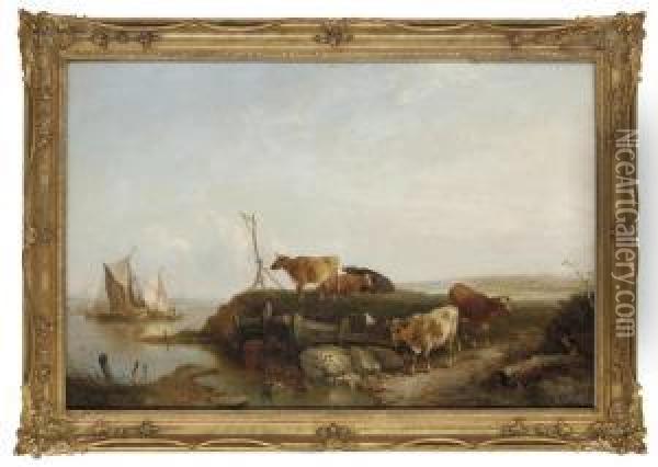 On The Meuse, Holland Oil Painting - Mark Thompson