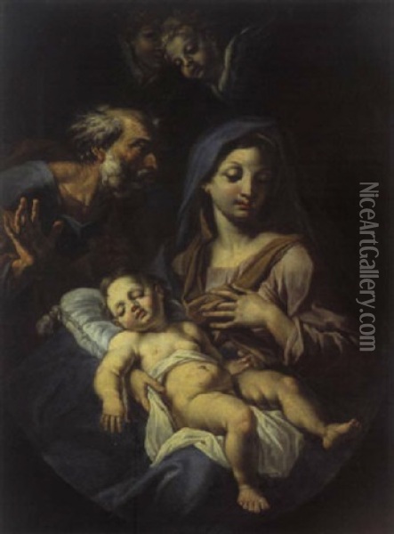 Die Heilige Familie Oil Painting - Onofrio Avellino
