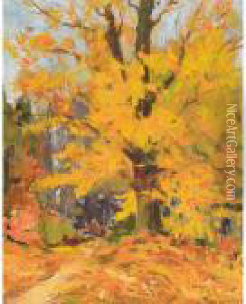 Autumn Landscape Oil Painting - John William Beatty