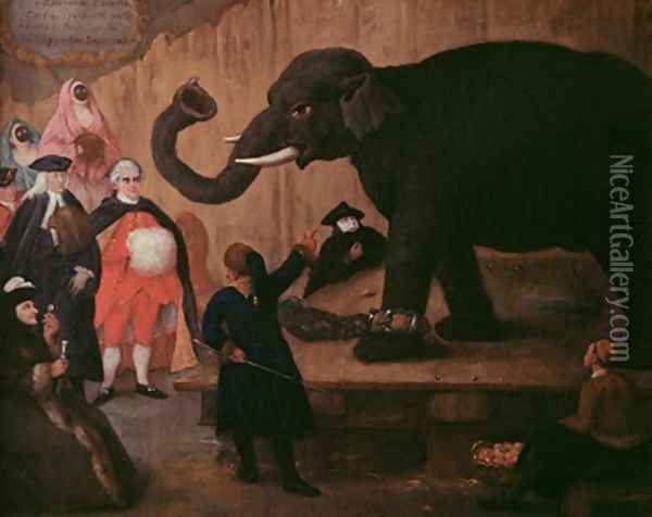 An Elephant Shown in Venice Oil Painting - Pietro Longhi