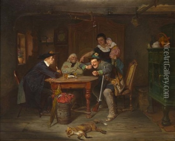 Pub Scene Oil Painting - Anton Heinrich Dieffenbach