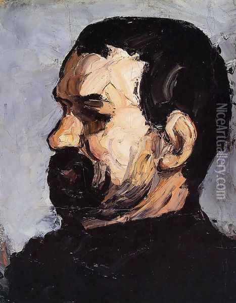 Uncle Dominique In Profile Oil Painting - Paul Cezanne