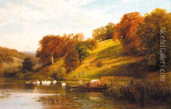 A view of Arundel Park, Sussex Oil Painting - George Cole, Snr.