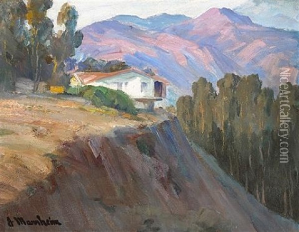 Hilltop Home Oil Painting - Jean Mannheim