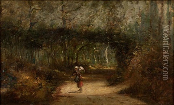 La Porteuse De Fagot Oil Painting - Theodore Rousseau