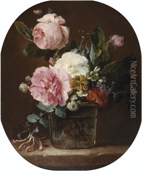Bouquet De Fleurs Dans Un Vase Oil Painting - Anne Vallayer-Coster