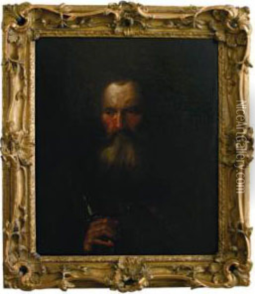 Nobleman With A Sword Oil Painting - Johann Kupetzki