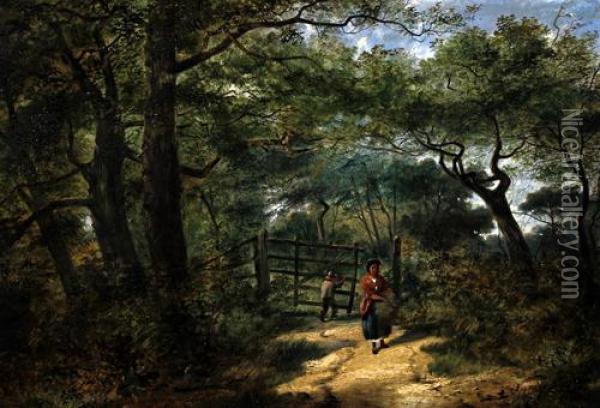 A Woodland Walk Oil Painting - Benjamin Callow