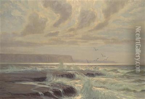 Coastal Landscape Oil Painting - Athanasius Kircher
