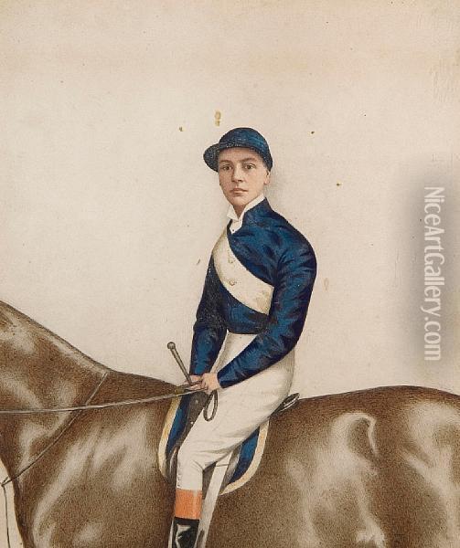 Portrait Of The Jockey Sam Lofts Oil Painting - Joshua Dighton